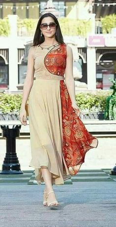 Brown Tunic, Designer Kurti Patterns, Fancy Kurti, Long Kurti Designs, Long Gown Dress, Long Dress Design, Salwar Kamiz, Dress Neck Designs, Kurti Neck Designs