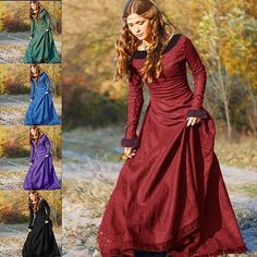 Hemline / Train:Maxi; Season:All Seasons; Sleeve Length:Long Sleeve; Look After Me:Washable; Gender:Women's; What's in the box:Dress; Types:Dress,Tunic Dress; Holiday:Halloween,Masquerade; Style:Medieval,18th Century,Vintage Dress; Elasticity:Inelastic; Occasion:Festival,Ren Faire,LARP,Party  Evening; Material:Terylene; Age Group:Adults'; Characters:Viking,Outlander,Ranger,Elven; Cosplay Works:Valhalla; Net Weight:0.34; Clothing Waist:null; Clothing Length:null; Bust:null; Shoulder Width:null; S Medieval Dress Princess, Queen Gown, Medieval Cosplay, Medieval Woman, Fest Outfits, Dress Women Elegant, Langer Rock, Medieval Dress, High Waist Fashion