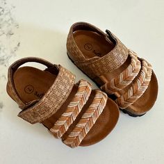 Salty Shreds Size 7 Brown Non-slip Sandals For Vacation, Non-slip Sandals For Summer Playtime, Summer Playtime Sandals With Round Toe, Casual Sandals With Soft Sole For Summer, Summer Vacation Sandals With Soft Sole, Adjustable Sandals For Summer Playtime, Spring Playtime Round Toe Sandals, Casual Round Toe Sandals For Spring Playtime, Casual Brown Sandals With Soft Sole