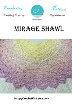 a crocheted shawl is shown with the words, happy crochet knits