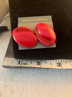 Vintage wavy oval red lucite clip on earrings Clip On, Fashion Earrings, Clip On Earrings, Etsy Earrings, Jewelry Earrings, Craft Supplies, Etsy Uk, Red