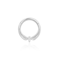 Indulge in elegance with the Honeymoon clicker. This luminous hinged ring features a small center Baguette CZ and a sleek, concave gold clicker design. Show off its subtle sparkle and smooth finish in a Septum or Daith piercing. (1) 1.5mm x 2.0mm Tapered Baguette CZ Solid 14K Yellow, Rose or White Gold Sold as a single Lifetime guarantee against any manufacturing defects 16G Ember orders are filled on average within 1-2 weeks. Please see our Shipping and Fulfillment page for more information. Elegant White Gold Huggie Rings, Elegant Small Hoop White Gold Rings, Elegant Small Hoop Septum Ring, Elegant Small Hoop Septum Ring For Everyday, Elegant Hoop Septum Ring For Everyday, Elegant Everyday Hoop Septum Ring, Elegant Everyday Septum Hoop Ring, Elegant 14k Gold Septum Ring For Anniversary, Elegant White Gold Hoop Septum Ring