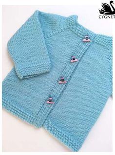 a blue knitted sweater with buttons on it