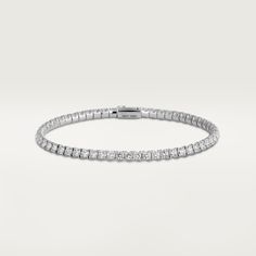 Cartier - Essential Lines bracelet - Bracelet Woman White gold/Diamond - Essential Lines bracelet, 18K white gold (750/1000), set with 61 brilliant-cut diamonds totaling 3.34 carats (for size 17). Please note that the carat weight, number of stones and product dimensions will vary based on the size of the creation you order. For detailed information please contact us. Cartier Diamond Bracelet, Bracelet White Gold, The Bling Ring, Bracelets Collection, Cartier Bracelet, Bracelet Diamond, Bracelets Design, Luxury Bracelet, Diamond Bangle