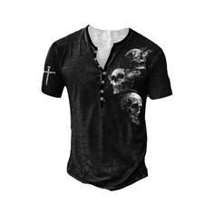 PRICES MAY VARY. Crafted from premium fabrics and designed for unparalleled comfort, whether for everyday wear or casual outings, they effortlessly showcase your unique personality and impeccable taste! If you wish to give a cute gift to your precious self or a friend, choose this shirt! Men'S Retro Dark Skull Print T-Shirt, Men'S 3D Dark Skull Print T-Shirt, Skull Shirts For Men, 3D Skull T Shirt, Skull 3D Shirt, Skull Print Shirt 3D, 3D Skull Print Tshirt, Skull Print Shirt 3D, 3D Print Skull Skeleton Shirt Design, Alt Shirts, Skull T Shirts, Gothic Tees, Dark Skull, Goth Shirt, Gothic Shirts, 3d Skull, Funny Horror