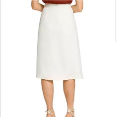 Adorable 6 Piece Cut A-Line Skirt From Bloomingdale’s. New With Tags. Size 10p Petite Waist 31” Length 22.5” Color: Parchment ( Cream/ Off White) Model Pic Is For Reference Purposes Only. White Relaxed Fit Midi Pencil Skirt, White Lined Formal Skirt, White Lined Skirt For Formal Occasions, Formal White Lined Bottoms, Formal White Lined Skirt, White Elegant Lined Pencil Skirt, Elegant White Lined Pencil Skirt, White Knee-length Pencil Skirt For Formal Occasions, White Midi Skirt For Formal Occasions