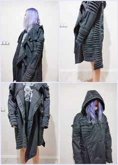 Futuristic Photoshoot, Tech Wear, Quilted Sleeves, Cyberpunk Aesthetic, Man Quilt, Concept Clothing, Post Apocalyptic, Cardigan Coat, Cardigan Jacket