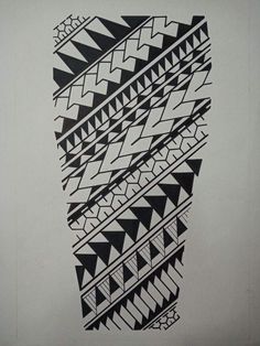 a black and white drawing of an abstract design with triangles in the center, on a sheet of paper