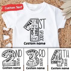 Personalized First Grade 2nd Grade 3rd Grade Shirt, Custom Name Toddler Shirt, 1st Grade Kids Shirt, School Toddler TShirt, Teacher Back To School Shirt, Funny School Shirts, Happy First Day Of School T-Shirt, Kids School Gift, Custom Kinder Garten First Grade Second Grade Teacher Shirt, School Shirt For Boys And Girls, Custom 1st Day of School Tshirt, Happy First Day Of School Shirt, Custom Teacher Shirts, Teacher Team Shirts, Teacher Appreciation Gift, Kindergarten Teacher Tees, First Day of S First Day Of School Shirt Ideas, Short Sleeve Birthday Shirt For End Of School Year, Short Sleeve Cotton Shirt With Number Print, Cotton Short Sleeve Shirt With Number Print, End Of School Year Birthday T-shirt With Name Print, White Cotton Shirt With Number Print, Kids School Gifts, Gift First Day Of School, First Day Of School Shirt