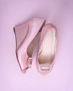 "Dress up your trip down the aisle with these custom wedding wedges!  Made to order for each bride, these open toe bridal heels are shown here in tropical blush and feature our rose gold and silver crystal rectangular brooch on the toe.   Want to see other designs by Ellie Wren? Check out are full Etsy Shop here: https://www.etsy.com/shop/EllieWrenWeddingShoe Color Changes Love this design, but wishing it was in a different color? We can do that! Please use the dropdown menu to select a differen Wedding Shoes Pink, Wedding Shoes Wedge, Bridal Shoes Wedges, Bride Shoe, Blush Wedding Shoes, Dream Wedding Shoes, Wedding Wedges, Custom Wedding Shoes, Wedge Wedding Shoes