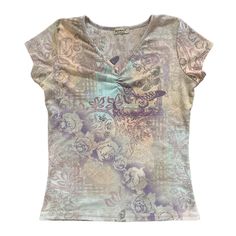 Vintage Butterfly Short Sleeve Tshirts Aesthetic Fairycore Tops Women V Neck Slim Tees Summer Grunge Clothes Fairycore Tops, Aesthetic Fairycore, Aesthetic Outfits Vintage, Fairycore Grunge, Summer Grunge, Crop Top Y2k, Grunge Clothes, Grunge Vintage, Tank Outfit