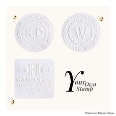 three white stamps with the words you've been stamped on them