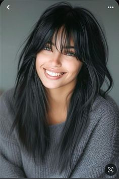 Med Length Hair With Bangs Medium Layered, Side Bangs Layered Hair Medium, Layers Black Hair Medium, Short Haircut For Black Hair, Hair Styles With Layers Medium, Short Layered Haircuts On Long Hair, Wolf Haircut Fine Hair, Black Shoulder Length Hair With Layers, Long Length Hair With Bangs