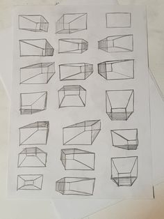 Sketch, drawing, simple sketch, rectangle 3d Rectangle Drawing, Practice Drawing Exercises, 3d Rectangle, Triangle Drawing, Draw A Box, Intro To Art, Rectangle Drawing, Childhood Memories Art, Memories Art