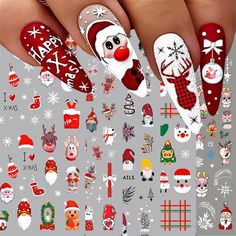 PRICES MAY VARY. Package--You will get 10 Sheets Snowflake Nail Decals, large number of different patterns for you to use and replace in daily life, nail decals are full of sensuality and elegance, various charming patterns bring you a different mood. Unique Holiday Designs--Our 3d Christmas nail stickers feature cute and spooky designs including snowman.snowflake and deer. Show off your Xmas spirit with these fun and festive designs. High-Quality Materials--Made with high-quality materials, sno Holiday Nails Diy, Snowman Nails, Christmas Nail Stickers, Unghie Nail Art, Holiday Nail Designs, Nail Art Stickers Decals, Nail Art Sticker, Holiday Nail Art, Nail Supplies