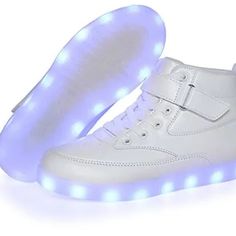 Voovix Kid's Led Light Up Shoes Usb Charging White Size Youth Size 36 ~New~ Without Box. Z-0026 Casual Light-up Sneakers With Round Toe, White Light-up Sneakers With Round Toe, Black And White Camo, Sneakers Sketch, Camo Shoes, Led Shoes, Velcro Sneakers, Light Up Shoes, Lit Shoes