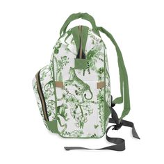 Experience the perfect blend of style, functionality, and durability. Introducing our Floral Green and White Chinoiserie Jungle Multifunctional Backpack, the ultimate multifunctional bag for parents (or teens) on the go. This stylish backpack is perfect for running errands or embarking on day trips with your toddlers. Crafted from lightweight, high-grade nylon, it ensures durability that will last for generations. With its open design, this backpack features a main pocket with a zipper, three el Everyday Portable Backpack Luggage, Everyday Backpack Luggage, Portable Backpack Luggage For Everyday Use, Portable Everyday Backpack Luggage, Portable Standard Backpack For Travel, Portable Travel Backpack, Versatile Portable Backpack For Outdoor Activities, Large Capacity Multifunctional Backpack Luggage, Multifunctional Large Capacity Backpack Luggage