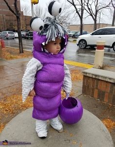 #fashion, #style, #beauty, #outfitinspiration Boo Monsters Inc Costume, Monsters Inc Halloween Costumes, Boo Halloween Costume, Boo Costume, Purple Monster, Toddler Girl Halloween, Costume Works, Baby Costume