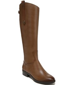 Sam Edelman Penny Tall Leather Riding Boots | Dillard's Leather Lined Riding Boots For Fall, Leather Lining Riding Boots For Fall, Riding Boots With Leather Lining For Fall, Leather Knee-high Riding Boots For Winter, Fall Riding Knee-high Boots With Leather Lining, Leather Knee-high Riding Boots, Knee-high Leather Riding Boots, Brown Wide Calf Boots For Riding, Wide Calf Knee-high Riding Boots