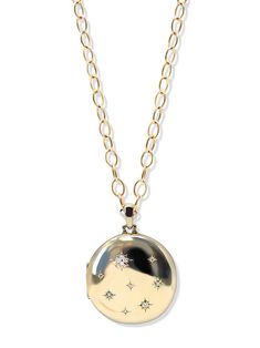 Aztec Large Constellation Locket with Diamonds - Without Chain