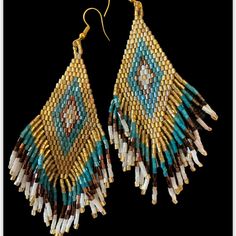 Western Earrings Sparkling Fringe Southwestern Style Blue Earrings For Pierced Ears, Southwestern Blue Earrings For Pierced Ears, Southwestern Style Blue Pierced Earrings, Southwestern Style Blue Earrings For Festivals, Southwestern Style Blue Festival Earrings, Handmade Southwestern Gold Earrings, Southwestern Blue Earrings With Ear Wire, Southwestern Style Gold Earrings For Gifts, Southwestern Style Gold Earrings For Gift