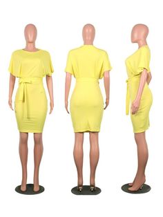 DescriptionMaterial: Cotton+Polyester. The Midi Dress is soft touching. stretchy. very comfortable.Features: Pencil Midi Dress. Short Sleeve. Crew Neck. Party Cocktail Dresses. Solid color with Belt.Occasion: Casual. office. streetwear. cocktail. vacation. work. business. wedding. evening. party. club. daily wear.Size Chart: Stretch Mini Dress For Work, Yellow Short Sleeve Stretch Midi Dress, Yellow Stretch Short Sleeve Midi Dress, Casual Bodycon Dress For Office, Midi Dress Short Sleeve, Pencil Midi Dress, Summer Office Wear, Wedding Evening Party, Bandage Dress Black