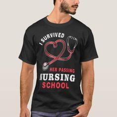 I Survived Her Passing Nursing School Funny Graduation T-Shirt Discover Our Latest Collection Of Versatile And Stylish T-Shirts (Gildan 5000), Where Fashion Meets Ultimate Comfort! Offered In Sizes Ranging From S To 3xl And A Vibrant Spectrum Of Colors Including Black, White, Sand, Green, Sport Grey, Red, Navy, And More, There's An Option To Cater To Every Taste. Crafted With Expertise Using Premium Materials, Our T-Shirts Provide A Luxurious Sensation And An Impeccable Fit That Lasts All Day Lo Passing Nursing School, Nursing School Funny, Nurse Pediatric, Nursing Caps, Pediatric Oncology, Nursing Goals, Nursing Graduation Pictures, Oncology Nurse, Nursing School Shirts