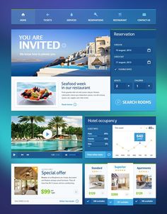 an image of a website design for hotels