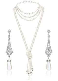 PRICES MAY VARY. 【1920s Accessories Set】The 1920s accessories set includes two knotted pearl necklaces, one long pearl necklace and a pair of pearl drop earrings, faux pearl necklaces can be wrapped around multiple layers,can bring you the fun of DIY. 【Reliable Material】This flapper accessories set is made of high quality fake pearls and metal, very elegant and classic, lightweight, very comfortable to wear, the pearls are strung together with a sturdy link rope, will not break, can be worn for 1920’s Jewelry, 1920 Necklace, 1920s Accessories, Halloween Costume Jewelry, Flapper Accessories, Layered Pearl Necklace, Pearl Drop Necklace, Pearl Necklace Designs, Long Pearl Necklaces