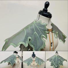 Leaf Capelet, Elven Coat, Druid Outfit, Leaf Clothes, Elven Clothes, Leaf Cape, Elven Cosplay, Elven Clothing, Ren Faire Costume