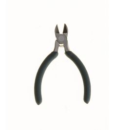 a pair of black handled pliers on a white background