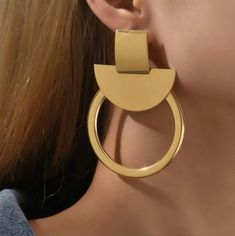 Nickle Free Big Earrings Aesthetic, Geometric Statement Earrings, Earrings Dangle Simple, Earrings Aesthetic, Funky Earrings, Luxury Earrings, Long Dangle Earrings, Estilo Punk, Classy Jewelry