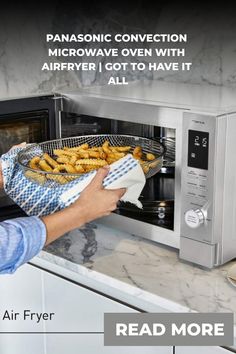 What’s really cool about this microwave and why I bought it, It’s a Convection microwave oven, broiler, air fryer and regular microwave oven all in one! Saves Oven With Air Fryer, Compact Microwave Oven, Convection Microwave, Making French Fries, Countertop Microwave Oven, Cold Press Juicer, Countertop Microwave