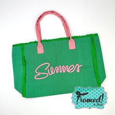 Get ready for summer with the Summer Fringe Tote Bag! This versatile bag is perfect for all your warm weather adventures. With its stylish design, durable construction, and ample storage space, you'll be able to carry everything you need in one trendy tote. Don't miss out on this must-have accessory for your summer wardrobe! 17.5" x 14" x 5" 100% polyester Zipper closure Inner pocket Green Canvas Bags For Summer, Summer Canvas Shoulder Bag For Vacation, Summer Rectangular Canvas Shoulder Bag, Green Satchel Canvas Bag For Summer, Summer Canvas Rectangular Shoulder Bag, Summer Canvas Bag With Double Handle For Everyday, Casual Green Travel Bag With Removable Pouch, Spring Shoulder Bag With Large Capacity For Weekend, Summer Travel Beach Bag In Canvas