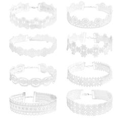 PRICES MAY VARY. Made of quality polished alloy and lace material. Size: White lace choker length is 30cm/11.8"+ extender chain length is 7cm/2.4". Style: Beautifully design, handmade workmanship, retro, lolitta, kawai, gothic, fashion, classical choker style, fit your any kinds of look. Great gift for wift, mother, girfriend, daught, the one you loved and yourself on birthday, Valentine's day, Chrismas, Halloween party, Anniversary, graducation ect. Application: The collection choker set are pe White Ladybug, White Choker Necklace, White Lace Choker, Tattoo Halloween, Chakra Beads Bracelet, Choker Necklace Black, Retro Bride, White Choker, Black Lace Choker