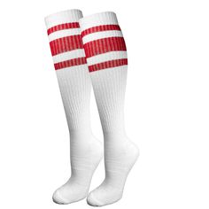 PRICES MAY VARY. Cushioned Terry Sole (medium thickness) Ribbed 80% Cotton, 18% Nylon, 2% Spandex Knee High & Ribbed Reinforced heel and toe for enhanced durability Finally a premium high cotton blend knee high sock. Great for sports and every day wear. Tall Socks, Calf Socks, Striped Socks, Tube Socks, Knee High Socks, Kids Socks, Socks And Hosiery, Rainbow Stripes, Ankle Socks