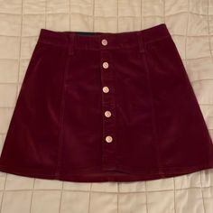 Celebrity Pink Brand A-Line Corduroy Skirt With Button Front Burgundy, Deep Red Color New With Tags, Never Worn Size 3/26 Length Approx 15” Waist Approx 14” Across Red Buttoned Skirt, Red Mini Skirt With Button Closure, Fashion Definition, Rosabella Beauty, Pink Skirts, Burgundy Skirt, Real Fashion, Style Bundle, 2000s Outfits