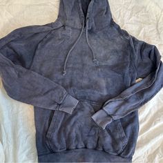 Washed But Never Worn Blue Hoodie Sweatshirt Size Small All Offers & Questions Welcome! Blue Hooded Urban Top, Urban Blue Hooded Top, Urban Style Blue Hooded Top, Navy Casual Hoodie With Pockets, Urban Blue Hoodie Top, Navy Casual Sweatshirt With Pockets, Navy Hooded Top For Fall, Blue Long Sleeve Soft-washed Sweatshirt, Sporty Acid Wash Hoodie With Long Sleeves