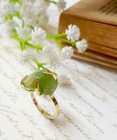 Raw Peridot Ring Raw Stone Ring Peridot Birthstone Ring | Etsy Round Raw Stone Promise Rings, Raw Stone Promise Ring, Green Oval Crystal Ring With Natural Stones, Peridot Rings With Natural Stones For Gifts, Natural Stone Rings For May Birthstone, Peridot Crystal Ring For May Birthstone, Peridot Open Ring As A Gift, Peridot Ring Gift, May Birthstone Crystal Ring For Jewelry Making