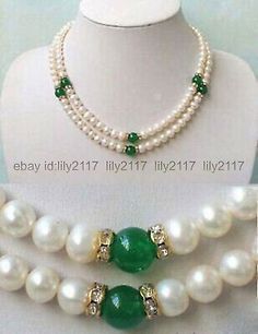 We will help you to solve the problem. We will do as we promised for you. Quantity:1 Set. Motifs Perler, Pearl Necklace Designs, White Pearl Necklace, Gem Necklace, Jade Necklace, Beaded Jewelry Patterns, Jewelry Design Necklace, Green Jade, Bead Jewellery