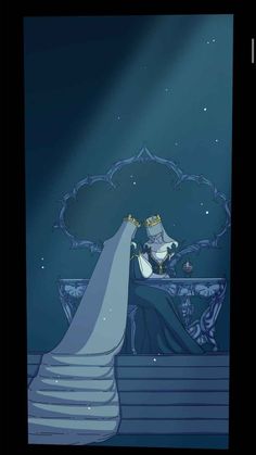 the princess and the frog are sitting on a bench in front of a night sky