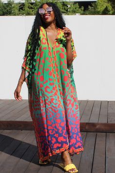 One Size Fits All and will look great on everyone! Will look great buttoned up as a kaftan dress, opened up as a kimono, or over a swimsuit as a cover up. Shipping Time: 2-5 business days Kaftan Maxi Dress, Kaftan Dress, Dress First, One Size Fits All, Looks Great, Cover Up, Button Up, Maxi Dress, Boutique