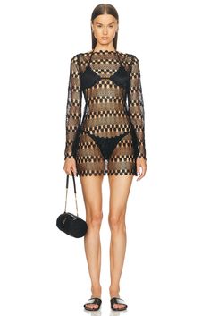 Find AGENT PROVOCATEUR Maiya Cover Up Dress on Editorialist. Agent Provocateur Maiya Cover Up Dress in Black 100% polyester. Made in China. Dry clean only. Neck and back tie-up closure. Open crochet fabric design. Garment is intentionally sheer, undergarments will show through. Please note undergarment not included. ATEF-WD11. APM1541001001. About the designer: Black Nylon Go-dry Swimwear, Lingerie Agent Provocateur, Agent Provocateur Store, Agent Provocateur Swimwear, Floral Embellishment, Dilara Findikoglu Swimwear, Swim Cover Up Dress, Crochet Fabric, Black Swimwear