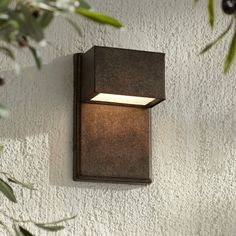 an outdoor light mounted on the side of a wall