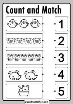 counting worksheet with numbers and pictures for children to practice counting on the number line