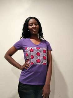 Dress up, dress down, formal or casual with these lovely Afrocentric T-shirts for your  Road trips,  Family reunion and get together,  Picnics,  Vacation School reunion Bridal Team photo shoot Parties Dress Themes... Headwraps and Headbands available Making for Families/ groups available. Ships 1-3 business days Ships from United States Purple V-neck Top With Graphic Print, Fitted Purple Cotton T-shirt, Purple Cotton V-neck Top, School Reunion, Frederick Md, Purple Design, Team Photos, African Fabric, Family Reunion