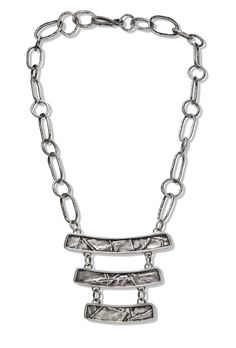 This necklace features a tiered pattern of fold form antiqued sterling silver bars and a handmade textured chain. It is a unique statement piece. Sterling silver 22 inches long Handmade in NYC Tiered Necklace, Hrithik Roshan, Silver Bars, Jewelry Tutorials, Shop Necklaces, High Boots, Knee High Boots, Ring Shopping, Statement Pieces