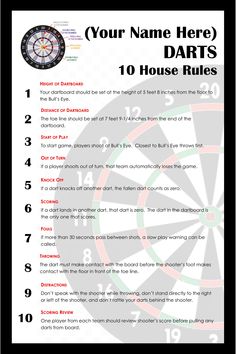 the darts rules for darts