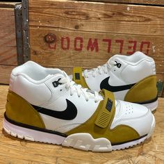 Brand New In Box Nike Air Trainer 1 Fq8225-100. Color White Black Bronze. Multiple Sizes Available. Nike Air Trainer 1, Nike Air Trainer, Nike Air Monarch, Nike Sacai, Futsal Shoes, Nike Sb Zoom, Purple Nikes, Nike Flyknit, Nike React