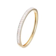 Charles Garnier Freshwater Pearl & CZ Gold Plated Silver 6mm Bangle Charles Garnier, Pearl Bangle Bracelet, Pearl Bangle, Bangles Making, Sterling Silver Bangle Bracelets, Silver Bangle Bracelets, Jewel Box, Sterling Silver Bangles, Silver Bangle